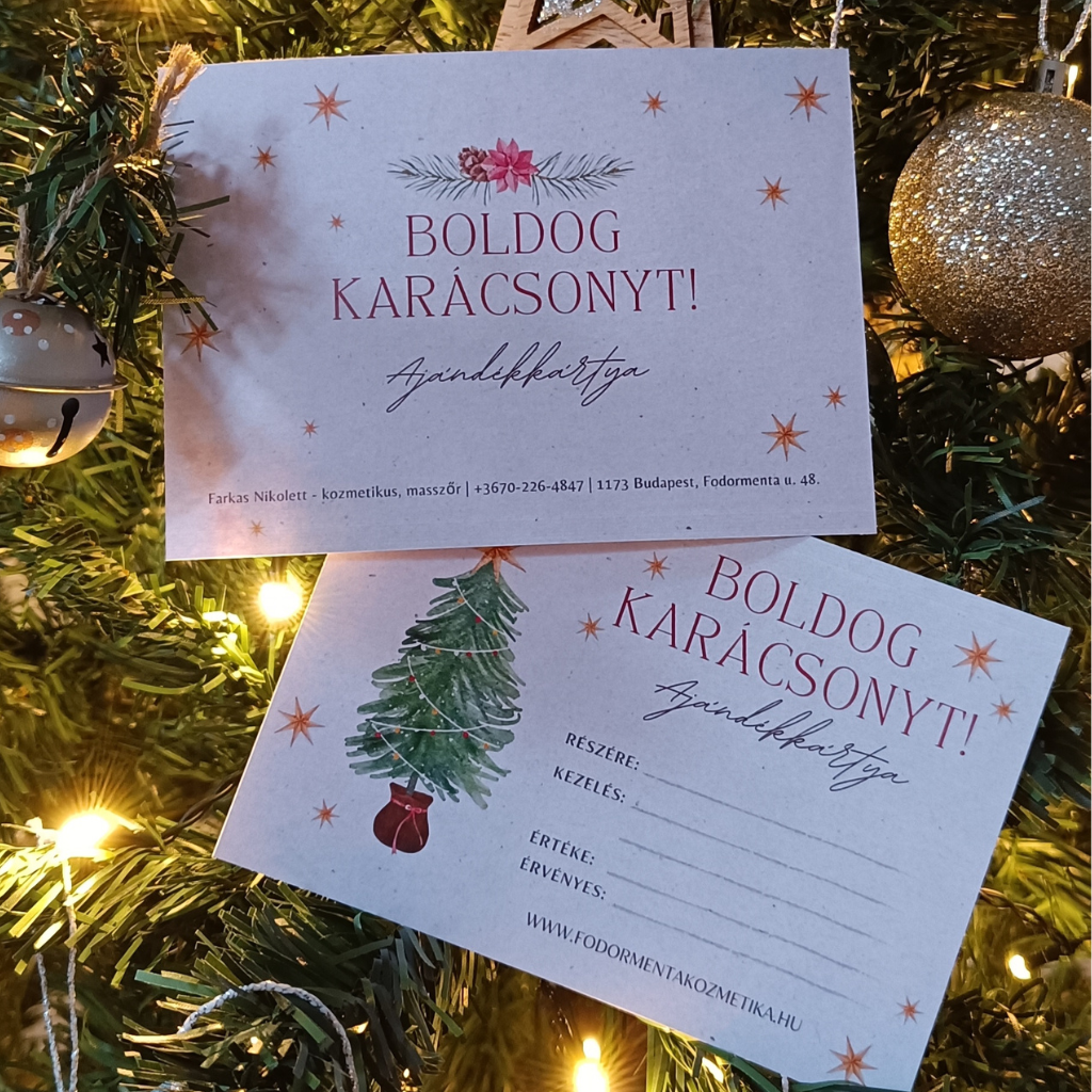 Fodormenta Beauty kozmetika és masszázs 17 kerület karácsonyi ajándékkártya